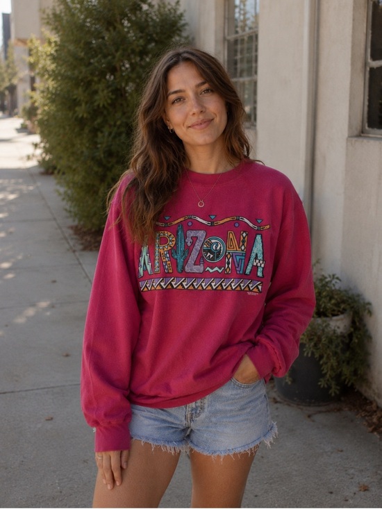 Vintage Tops - Vintage 90s Arizona Southwestern Crewneck Graphic Sweatshirt Size Large